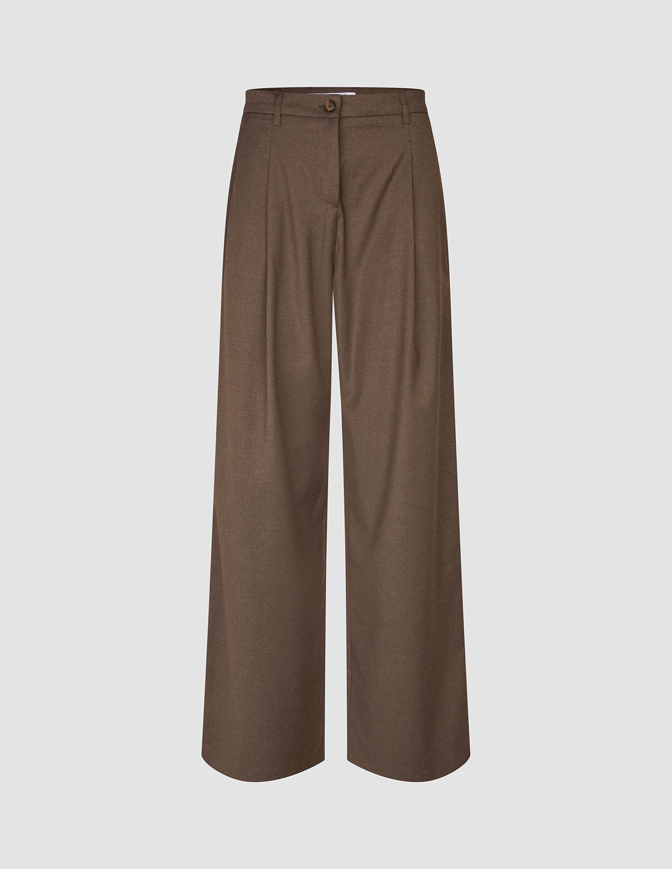 Skye Set Dark Chestnut Melange Shirt & Wide Pants